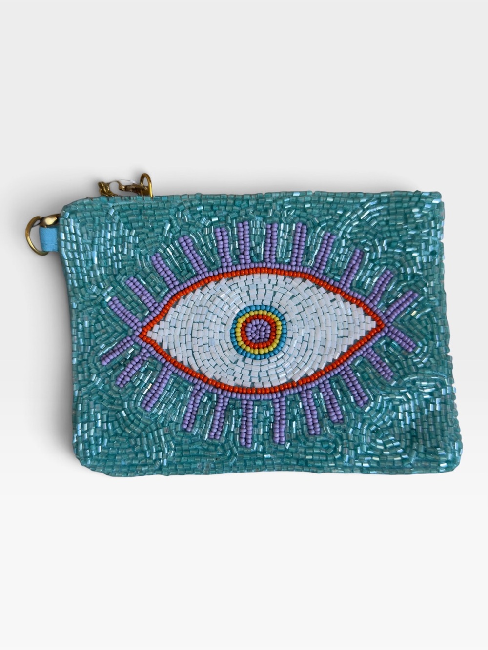 Beaded Eye Clutch - Turquoise